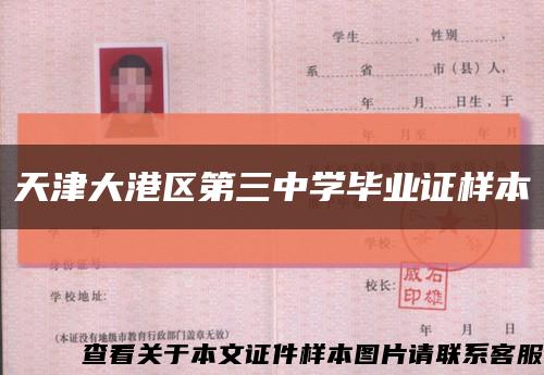 天津大港区第三中学毕业证样本缩略图