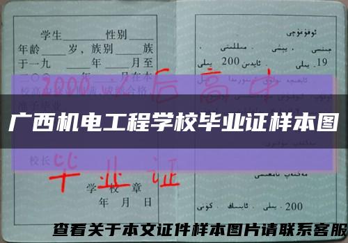 广西机电工程学校毕业证样本图缩略图