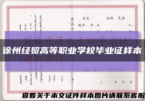 徐州经贸高等职业学校毕业证样本缩略图