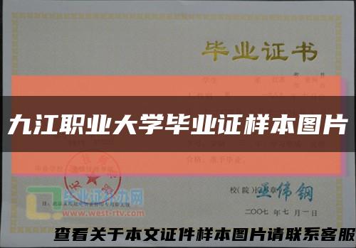 九江职业大学毕业证样本图片缩略图