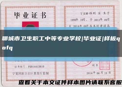 聊城市卫生职工中等专业学校|毕业证|样板qofq缩略图