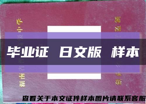 毕业证 日文版 样本缩略图