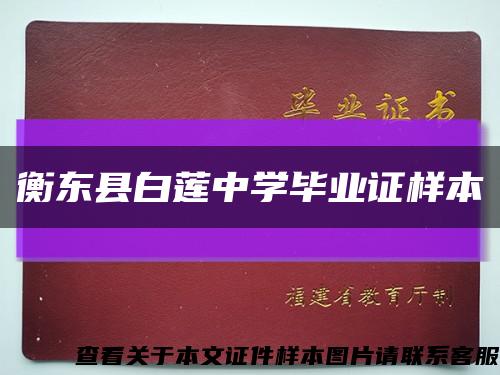 衡东县白莲中学毕业证样本缩略图