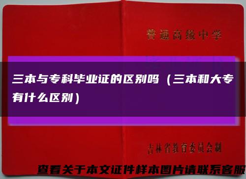 三本与专科毕业证的区别吗（三本和大专有什么区别）缩略图
