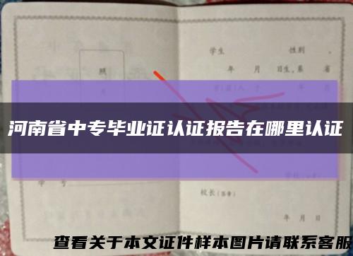 河南省中专毕业证认证报告在哪里认证缩略图