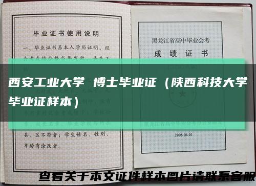 西安工业大学 博士毕业证（陕西科技大学毕业证样本）缩略图