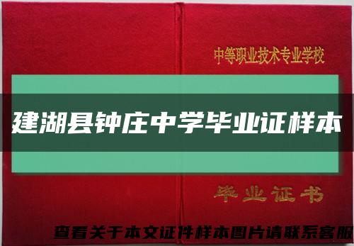 建湖县钟庄中学毕业证样本缩略图