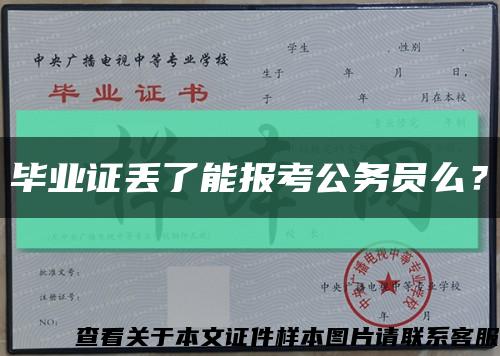 毕业证丢了能报考公务员么？缩略图