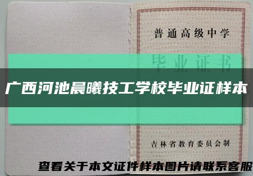 广西河池晨曦技工学校毕业证样本缩略图