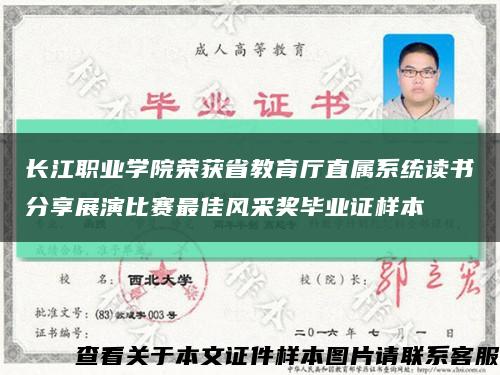 长江职业学院荣获省教育厅直属系统读书分享展演比赛最佳风采奖毕业证样本缩略图