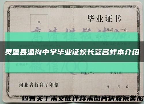 灵璧县渔沟中学毕业证校长签名样本介绍缩略图