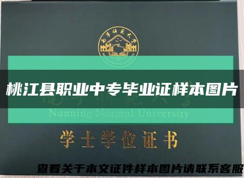 桃江县职业中专毕业证样本图片缩略图