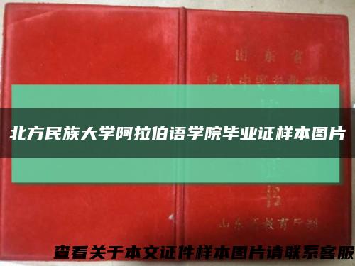 北方民族大学阿拉伯语学院毕业证样本图片缩略图