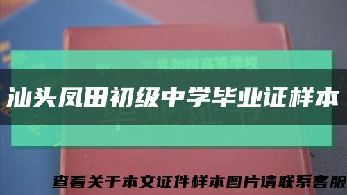 汕头凤田初级中学毕业证样本缩略图