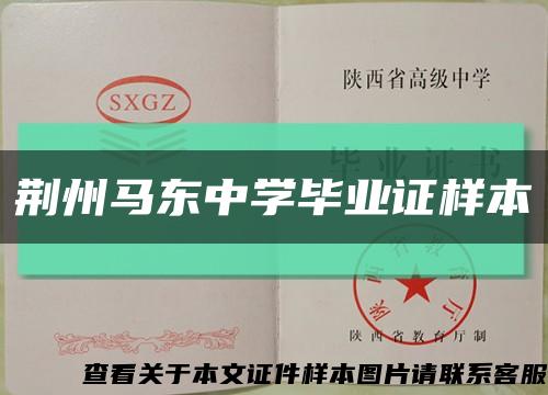 荆州马东中学毕业证样本缩略图