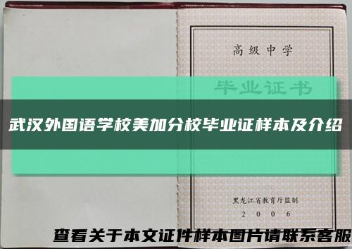 武汉外国语学校美加分校毕业证样本及介绍缩略图