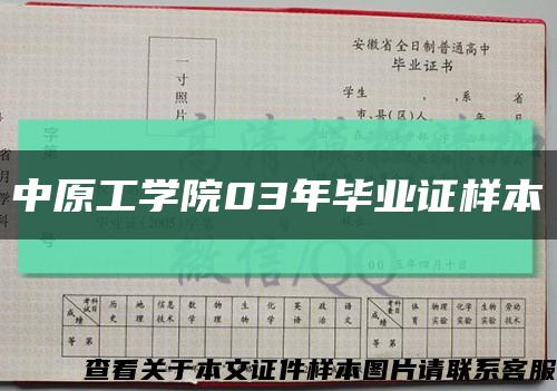 中原工学院03年毕业证样本缩略图