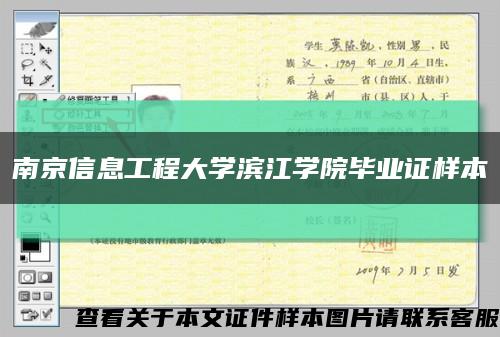 南京信息工程大学滨江学院毕业证样本缩略图