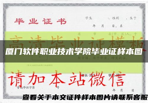 厦门软件职业技术学院毕业证样本图缩略图