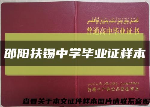 邵阳扶锡中学毕业证样本缩略图