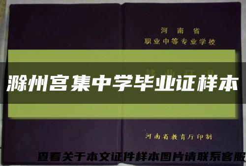 滁州宫集中学毕业证样本缩略图