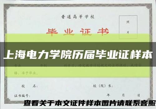 上海电力学院历届毕业证样本缩略图