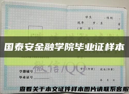 国泰安金融学院毕业证样本缩略图