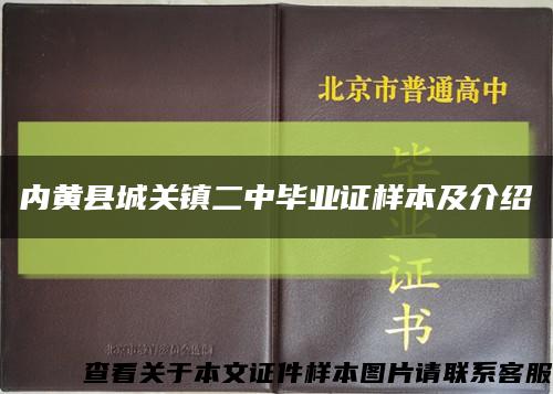 内黄县城关镇二中毕业证样本及介绍缩略图