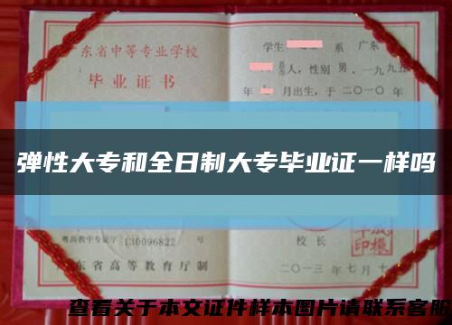 弹性大专和全日制大专毕业证一样吗缩略图
