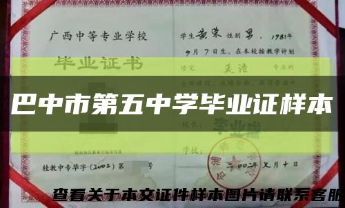 巴中市第五中学毕业证样本缩略图