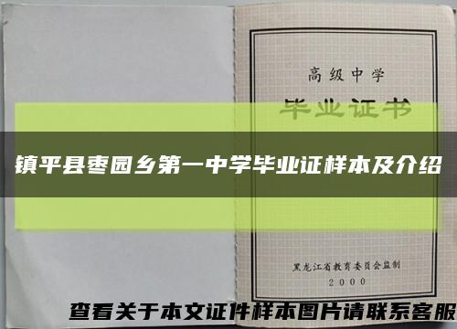 镇平县枣园乡第一中学毕业证样本及介绍缩略图