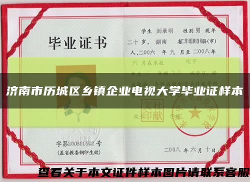济南市历城区乡镇企业电视大学毕业证样本缩略图