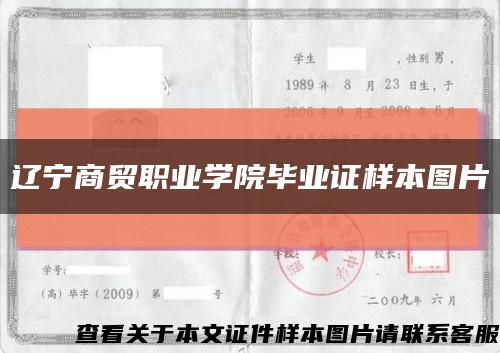 辽宁商贸职业学院毕业证样本图片缩略图
