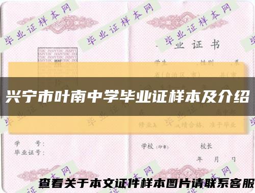 兴宁市叶南中学毕业证样本及介绍缩略图