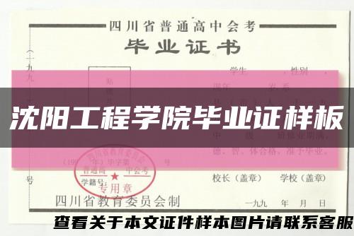 沈阳工程学院毕业证样板{模板}缩略图