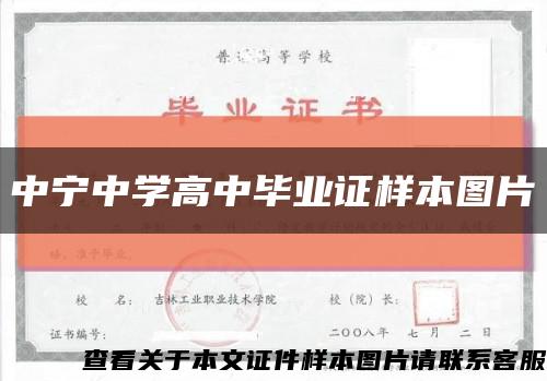 中宁中学高中毕业证样本图片缩略图