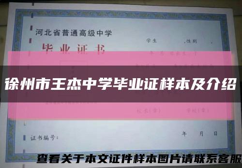 徐州市王杰中学毕业证样本及介绍缩略图