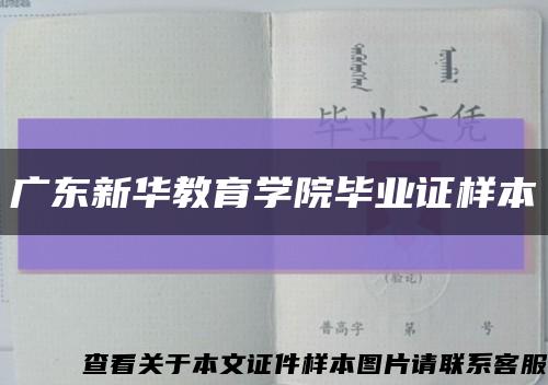广东新华教育学院毕业证样本缩略图