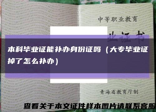 本科毕业证能补办身份证吗（大专毕业证掉了怎么补办）缩略图