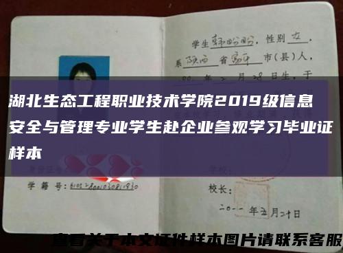 湖北生态工程职业技术学院2019级信息安全与管理专业学生赴企业参观学习毕业证样本缩略图