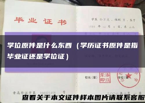 学位原件是什么东西（学历证书原件是指毕业证还是学位证）缩略图