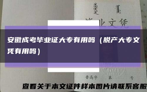 安徽成考毕业证大专有用吗（脱产大专文凭有用吗）缩略图