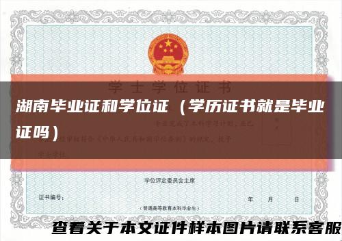 湖南毕业证和学位证（学历证书就是毕业证吗）缩略图