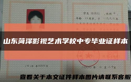 山东菏泽影视艺术学校中专毕业证样本缩略图