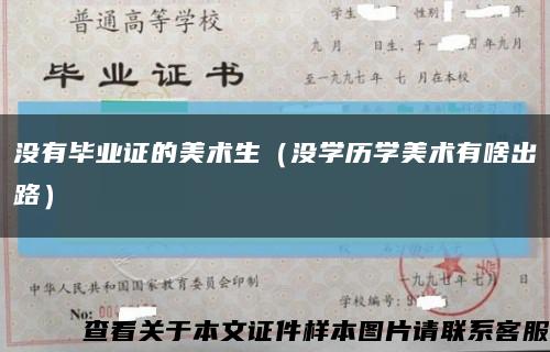 没有毕业证的美术生（没学历学美术有啥出路）缩略图