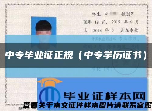 中专毕业证正规（中专学历证书）缩略图