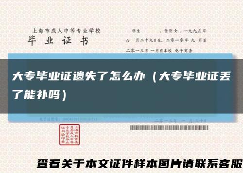大专毕业证遗失了怎么办（大专毕业证丢了能补吗）缩略图