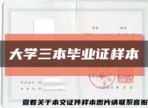 大学三本毕业证样本缩略图