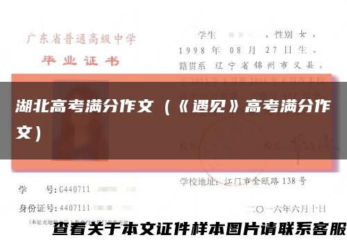 湖北高考满分作文（《遇见》高考满分作文）缩略图