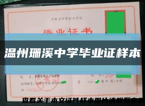 温州珊溪中学毕业证样本缩略图